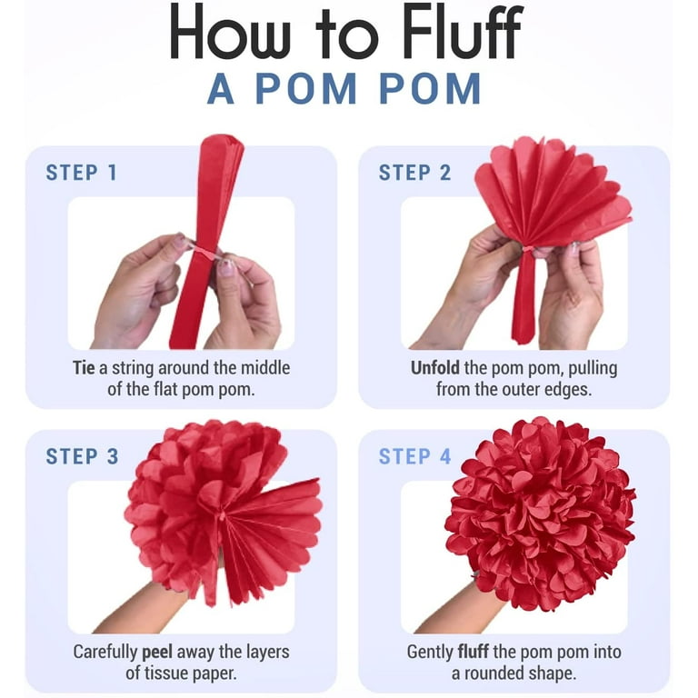Colorations® Pom-Poms, Red - 100 Pieces