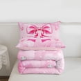 thumbnail image 5 of Erosebridal Pink Princess Bowknot Twin Comforter Sets For Girls,3D Glitter Print Diamond Kids Bedding Set,Pink Reversible,2 Pieces, 5 of 7