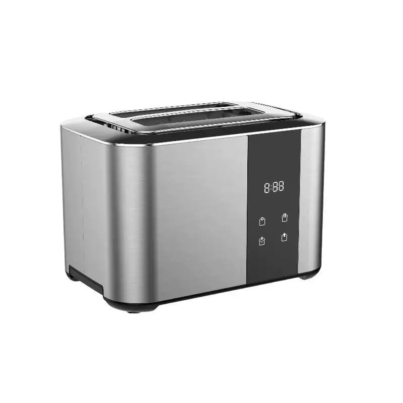 2-Slice Touchscreen Toaster, 850W Stainless Steel Digital Toaster with 6 Browning Levels, Touch Control, Removable Crumb Tray for Bread, Bagels