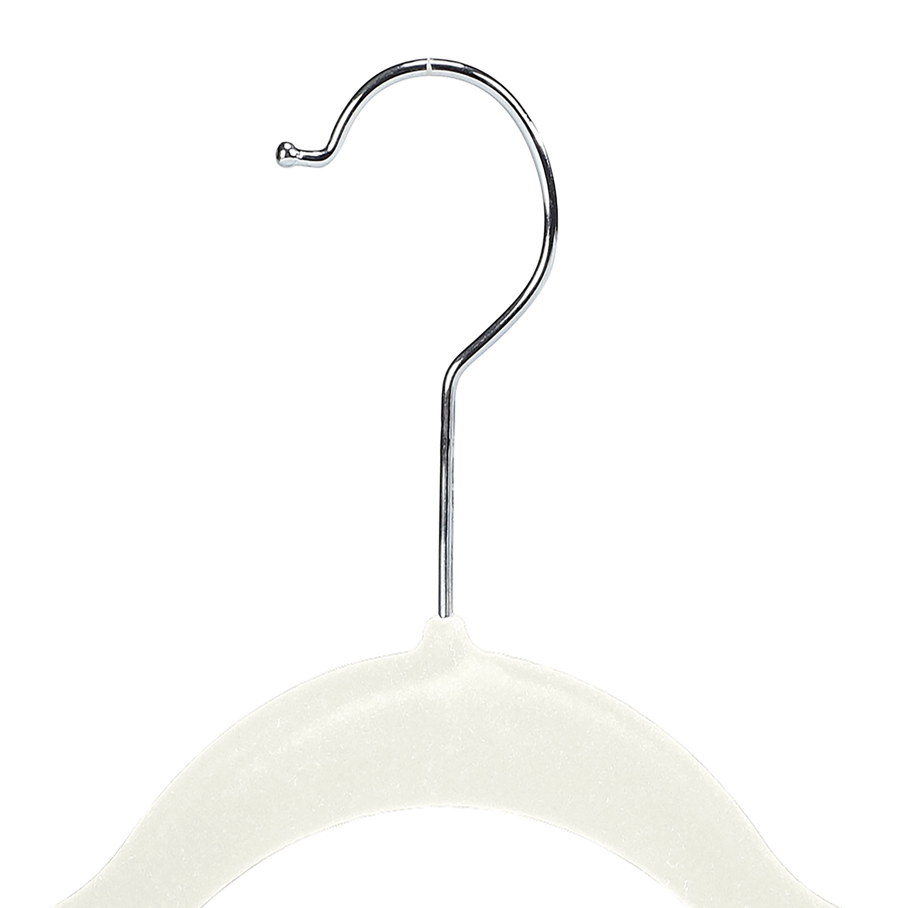 Simplify 24 Pack Velvet Skirt Hangers with Clips, Adult Size, Ivory