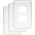 thumbnail image 1 of Plaque Murale Ronde en Acier Embouti avec Prise Duplex Simple/plaque à Interrupteur/couvercle, Blanc, Lot de 3, 1 of 4