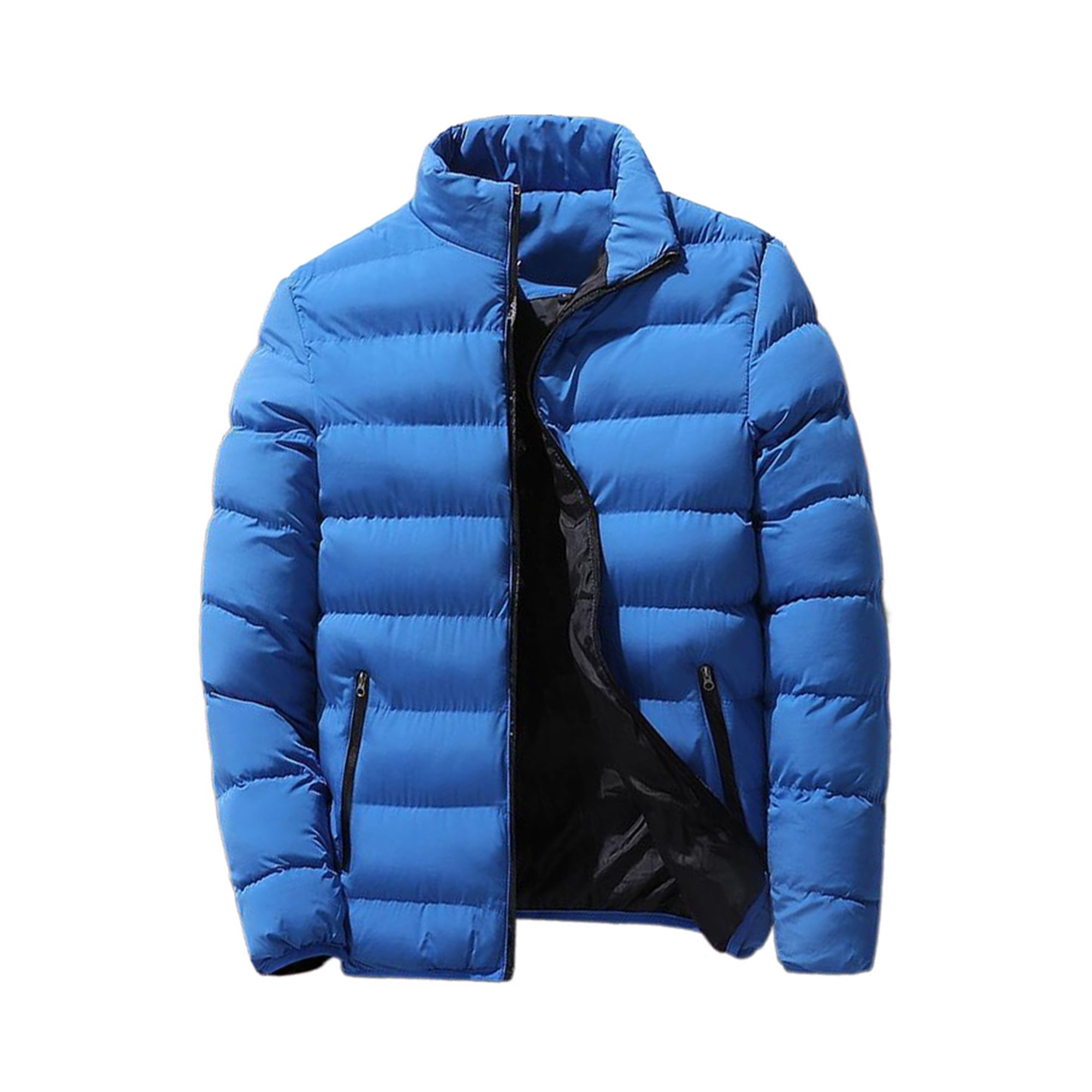 Luxur Men s Down Coats Color Block Coat Stand Collar Winter Warm Jacket Casual Puffer Jackets Long Sleeve Outwear Black Red 2xl Other