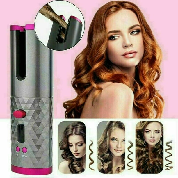 Cordless Automatic Curling Iron Hair Curling Wand Ceramic 360° Rotating  Curler 