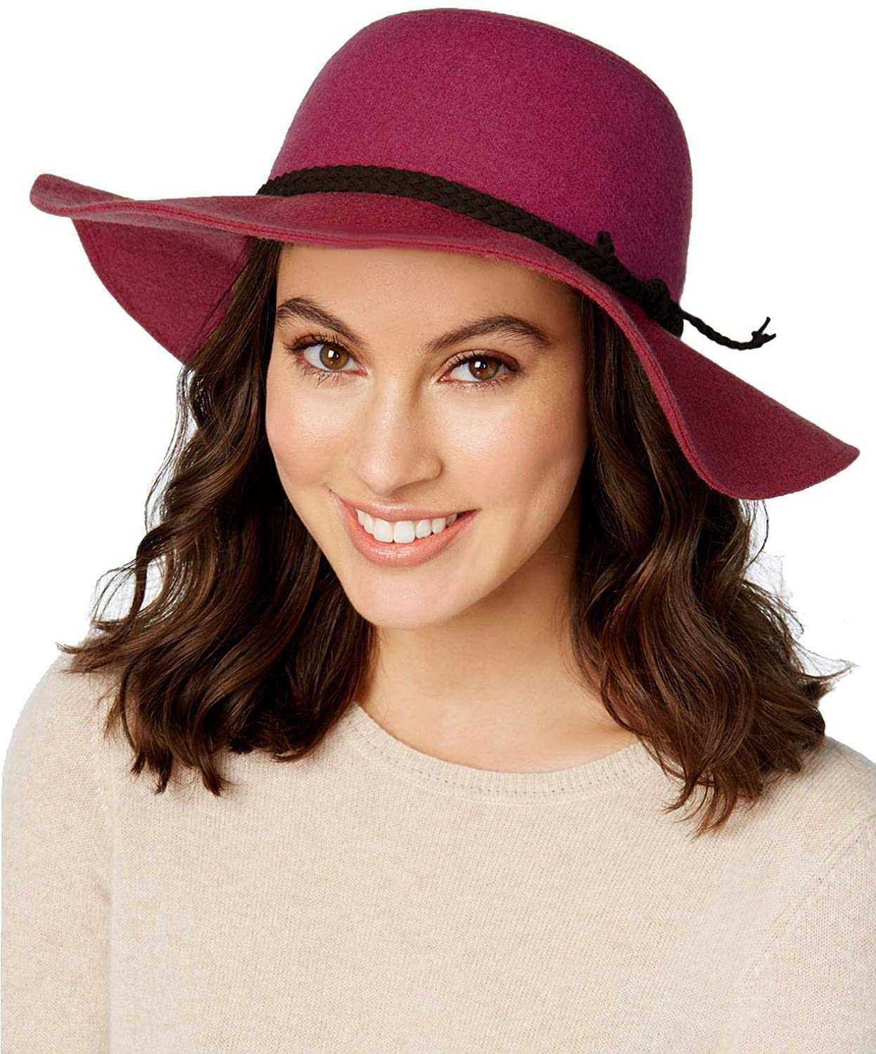 NWT INC International Concepts Wool Horse-Bit Band Wine Panama Hat Gamboa Panama Hat. Genuine Horsehair Band - Two colors main image 4