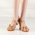 thumbnail image 6 of Women's Latin Dance Shoes Satin Ballroom Salsa Practice Professional Performance Dancing Shoes, 6 of 15
