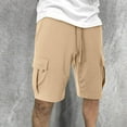 thumbnail image 6 of TQWQT Mens Khaki Sweat Shorts Dressy Casual Bermuda Shorts Drawstring Elastic Waist Sweatshorts Athletic Workout Gym Big and Tall Cargo Shorts with 5 Pockets Khaki XL, 6 of 6