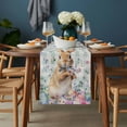 thumbnail image 2 of Bunny Easter Table Runner - 48 Inch Long, Kitchen Dining Table Runner Dresser Scarves, Spring Floral Rabbits Checkered Farmhouse Farmhouse Decor for Coffee Tables Wedding Party Banquet, 2 of 8