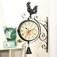 thumbnail image 2 of APLVFFZH Double Sided Wall Clock, Station Clock Vintage Circle Station Wall Side Hanging Clock with Scroll Wall Side Mount Home Decor, 2 of 9