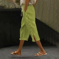 thumbnail image 4 of Outfmvch Capri Pants for Women Cropped Lounge Trousers Cotton Linen Pants Loose for Women Petite Straight Wide Leg Cropped Linen Pants Women Linen Palazzo Trousers Mint Green S-2XL, 4 of 5