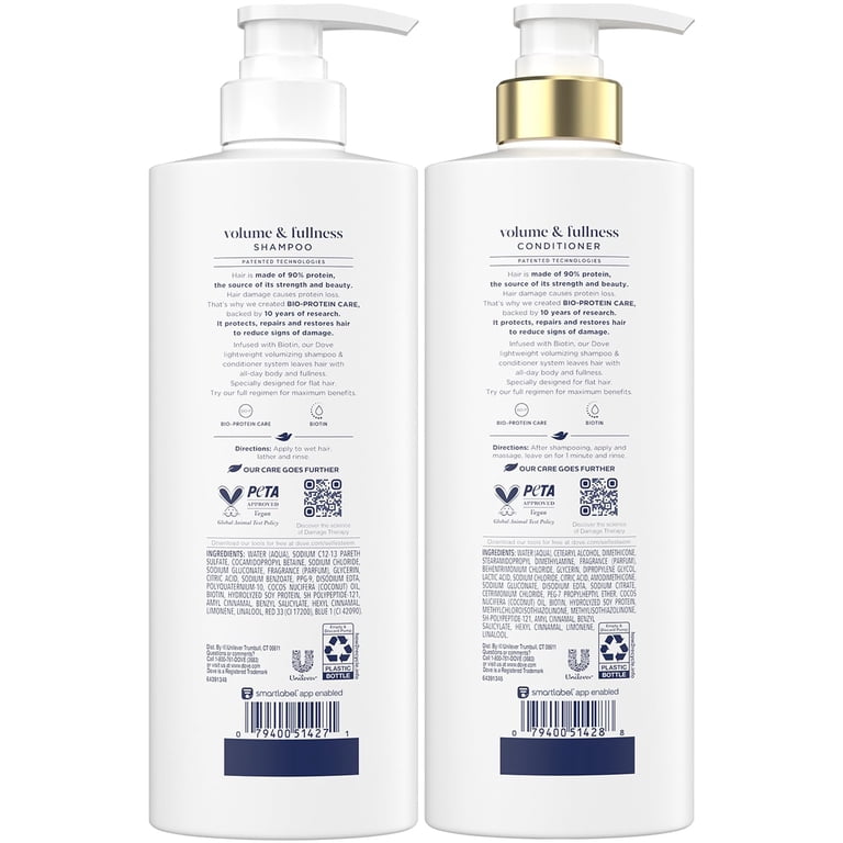 Dove Shampoo and Conditioner Set, Volume & Fullness – Daily