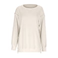 thumbnail image 6 of Patlollav Womens Round Neck Loose Soild Long Sleeve Sweatshirts, 6 of 6