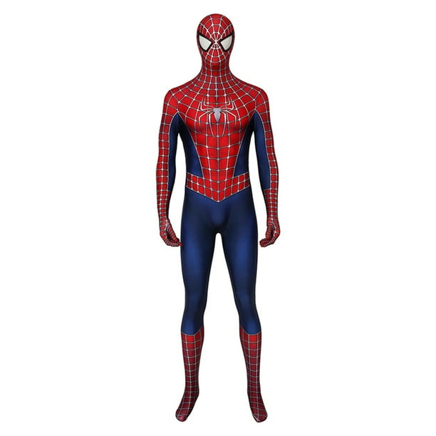 Disfraz Premium Tobey Maguire Spiderman Mono Traje Traje Superhéroe Halloween Kuymtek Rojo T XL para Hombre