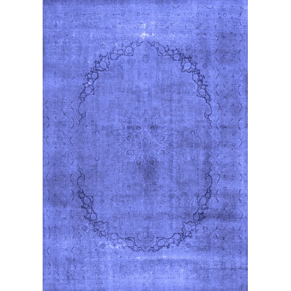 Ahgly Company Indoor Rectangle Abstract Blue Contemporary Area Rugs, 5' x 8'
