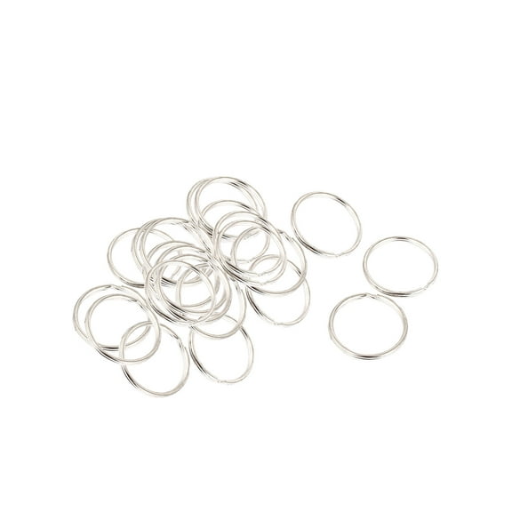 Unique Bargains 35mm x 2mm Metal Split Key Ring Chain Keyring Keychain Loop 20 Pcs