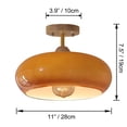 thumbnail image 4 of FSLiving Orange Smooth Glass Hanging Light with 15ft Plug-in Cord Wood Decorative Plug In Ceiling Light Remote Control Fixtures,Industrial Semi Flush Mount for Bedroom Living Room - 1 Pack, 4 of 9