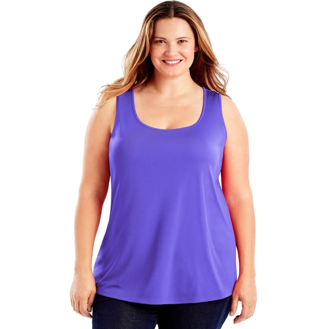 Just My Size Débardeur Col Rond Cool DRI pour Femmes, 4X, Violet Pétale