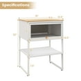 thumbnail image 3 of Costway 1 PCS Home Nightstand 3-Tier Storage Table with Open Shelf Heavy-duty Metal Frame, 3 of 9