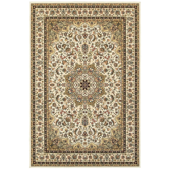 Moretti Nepal Area Rug 119W1 Ivory Rings Curves 9' 10" x 12' 10" Rectangle