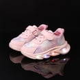 thumbnail image 2 of Zanarzt Toddler Girls Tennis Shoes Girls Sneakers Light Up Shoes Breathable Stylish Printed Platform Sneakers Pink,US 11.5, 2 of 9