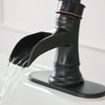 thumbnail image 5 of Waterfall Single Hole Single-Handle Low-Arc Bathroom Faucet Water-Saving Basin With Supply Hose In Oil Rubbed Bronze, 5 of 8