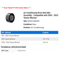 thumbnail image 2 of Air Conditioning Drive Belt Idler Assembly - Compatible with 2003 - 2023 Toyota 4Runner 2004 2005 2006 2007 2008 2009 2010 2011 2012 2013 2014 2015 2016 2017 2018 2019 2020 2021 2022, 2 of 2