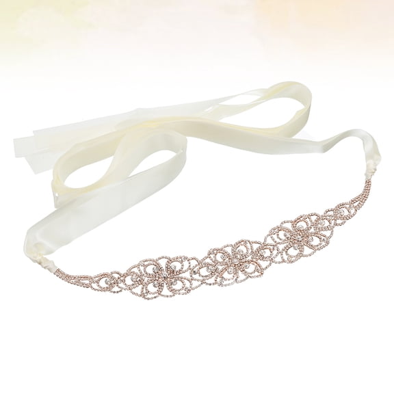 COSMOBETTY 1Pcs Wedding Bridal Waistband in Rose Gold Crystal for Brides