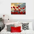 thumbnail image 5 of Nawypu  Red Flowers Canvas Wall Art Poppy Flower Pictures Wall Decor Nature Floral Painting Sunset Picture Prints Framed, 5 of 6