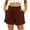 Wine, variant on Dezsed Womens Casual Shorts Comfy Summer Drawstring High Waist Cotton Shorts Solid Elastic Waist Shorts with Pockect Black XXL