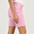 thumbnail image 6 of Bermuda Golf Shorts For Women Quick Dry Active Shorts Knee Length High Waisted Elastic Short Pant Baggy Relaxed Fit Lounge Breathable Sweat-Pant - (Mid-Thigh Length Style), 6 of 8