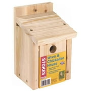 Stokes Select 38149 Wren & Chickadee Nesting Bird House, Natural Wood