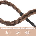 thumbnail image 7 of Fashion Elastic Stretch Hair Braided Headband Classic Wide Braids Synthetic Hair Band Hair Piece Women Beauty Accessory (Light Brown), 7 of 7