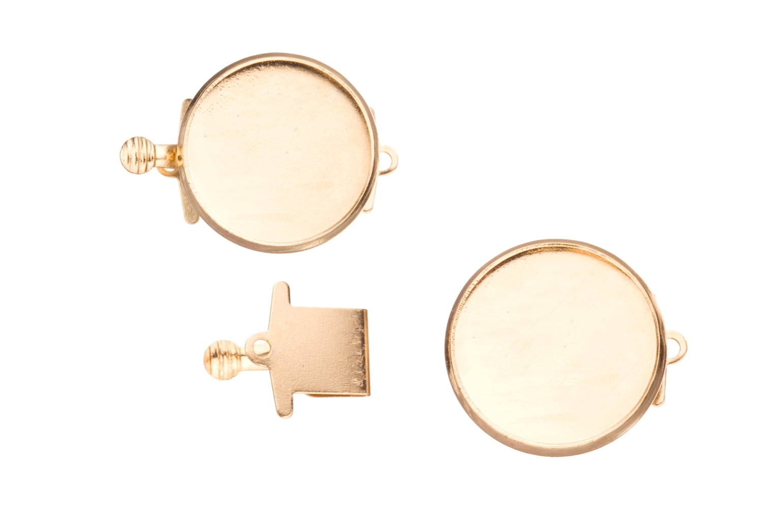 4pcs Box Tab Clasp For Jewelry Making With 16mm Bezel Cup Gold