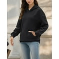 thumbnail image 6 of FEOYA Women's Oversized Sweatshirts Crewneck Pullover Top Spring Hoodies Long Sleeve with Pocket S Black, 6 of 6