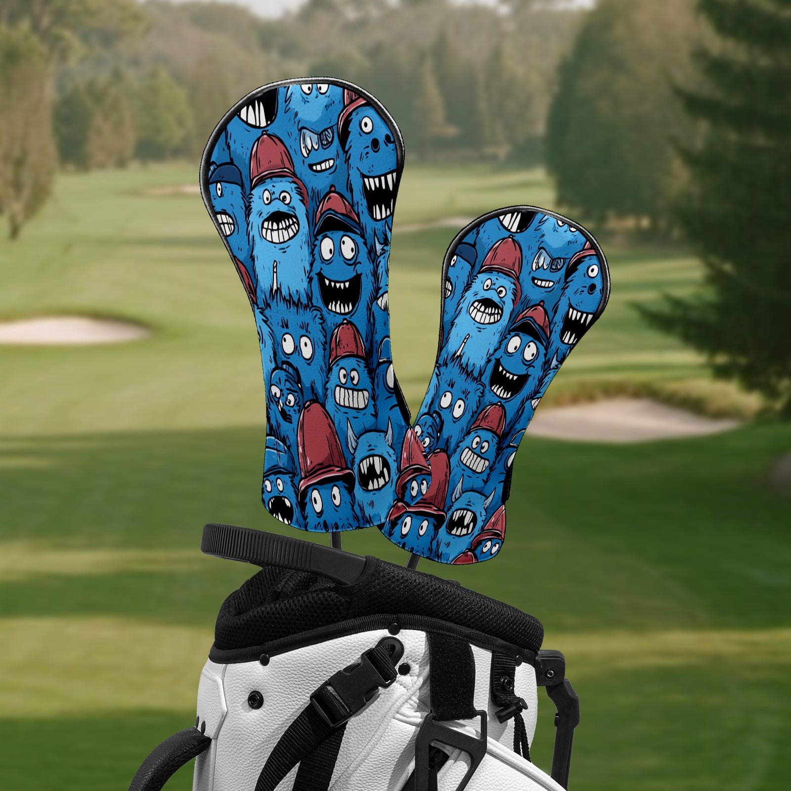 Golf Club Head Covers Furry Monster Premium Plush Velvet Lining, Waterproof Golf Headcovers Driver & Fairway Woods for Scratch Protection Novelty Gift for Men & Women