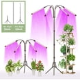 thumbnail image 5 of Luz de cultivo LED de 80 W con soporte para plantas de interior, luz de planta con temporizador, 80 LED, 4 cabezales de espectro completo con control remoto para plántulas, verduras y flores, 5 of 5