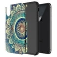 thumbnail image 2 of iPhone Xs Max Case With Tempered Glass Screen Protector, KAESAR Slim Hybrid Dual Layer Graphic Fashion Colorful Cover Armor Case for Apple iPhone X S Max (Green Mandala), 2 of 5