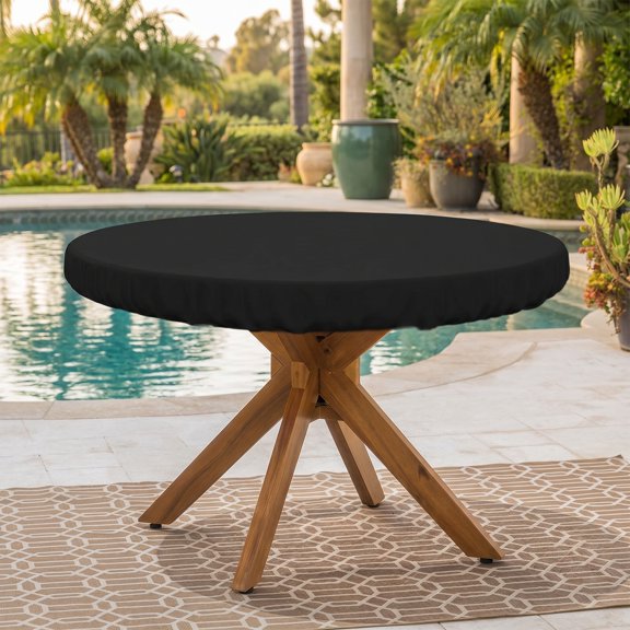 Round Table Cloth, Elastic Fitted Waterproof Tablecloths, Stretch Washable Picnic Table Cover For Camping, Dining, Indoor And Outdoor