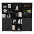 thumbnail image 1 of FM FURNITURE Encino 3 Piece Living Room Set Black Engineered Wood, 1 of 7