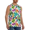 thumbnail image 2 of Uemuo Watercolor Flowers Pattern Men's Sleeveless T-Shirt,Muscle Athletic Tank Top, Moisture-wicking Quick-dry Breathable Classic Tee Top for Gym Run Outdoor Sports-Large, 2 of 8