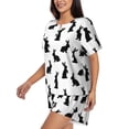thumbnail image 2 of Bixox Women's Black Rabbit Printed Pajama Set 2 Piece Lounge Set Top and Shorts Soft Pajamas, Shorts with Pockets, 2 of 7