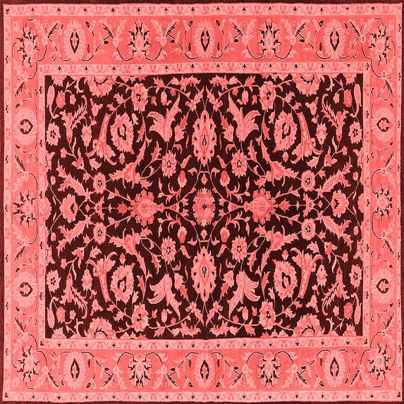 Ahgly Company Indoor Square Oriental Red Traditional Area Rugs, 4' Square