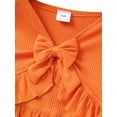 thumbnail image 5 of Seyurigaoka Kids Girls Halloween Outfit, Flared-Sleeves Crop Tops + Pumpkin Bell-Bottoms, 5 of 9