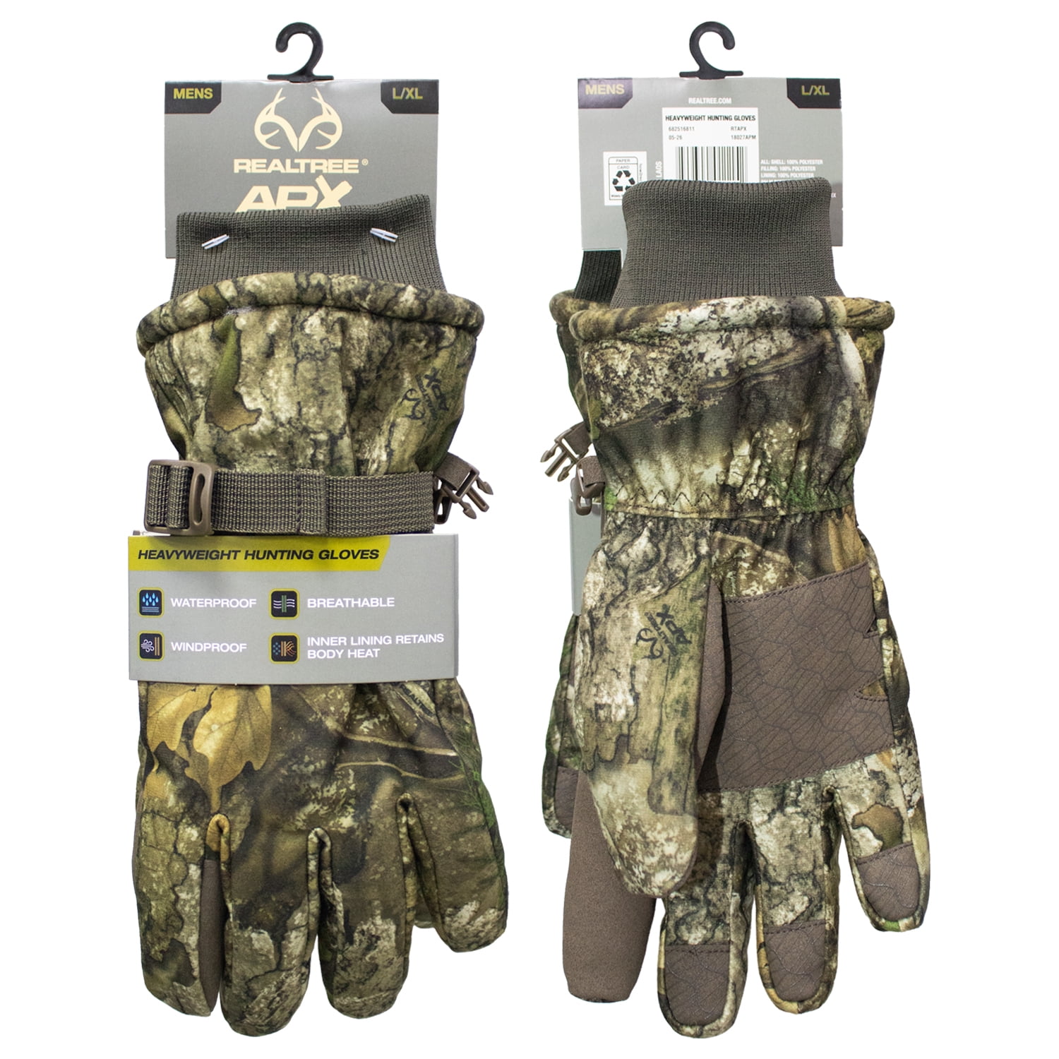 Realtree APX Heavyweight Men's Camo Hunting Gloves L/XL