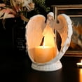 thumbnail image 1 of Exquisite Resin Angel Electronic Candle Holder Elegant LED Statue for Home and Memorial Display with Remote Control Features, 1 of 3