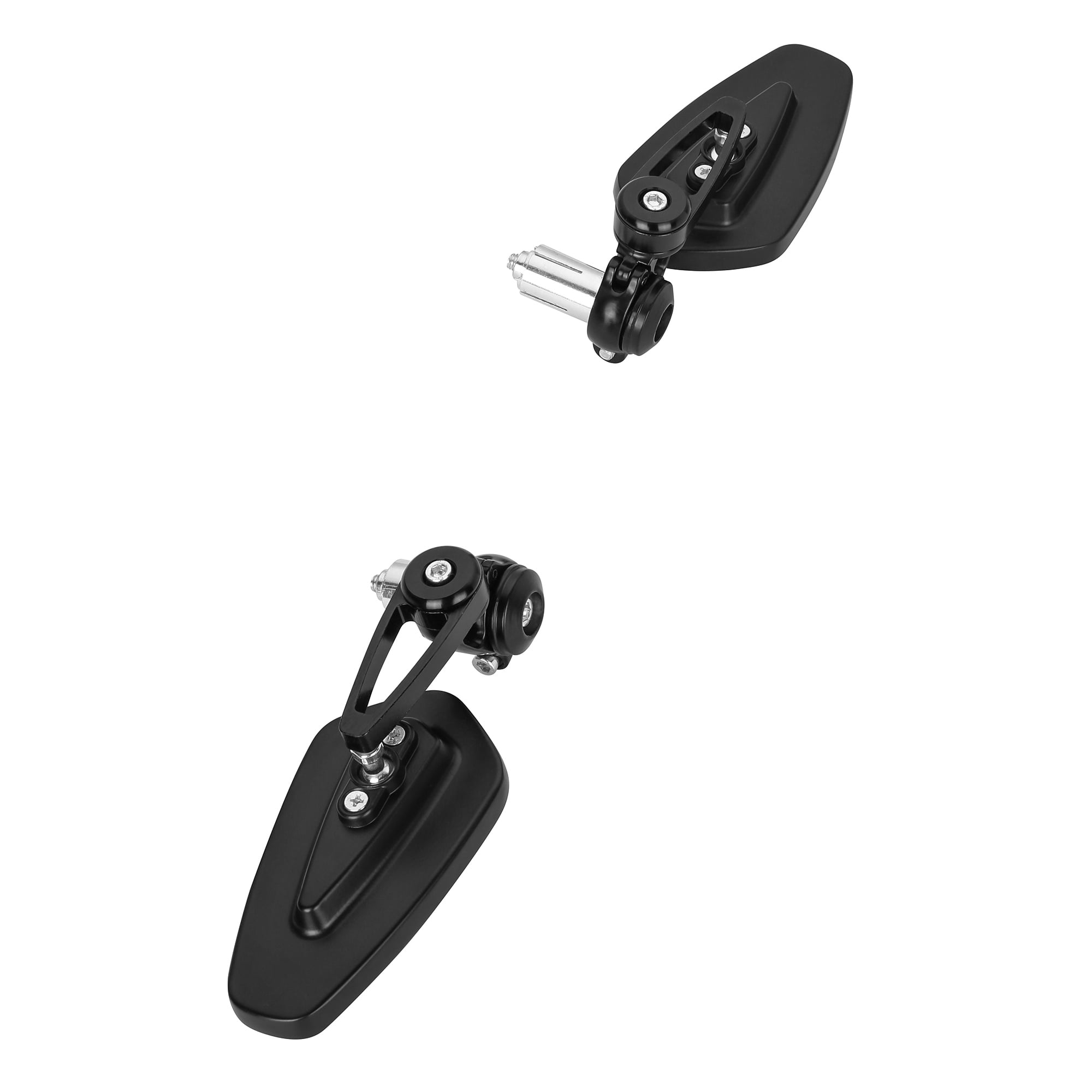 2Pcs Universal Motorcycle Mirrors, Handlebar Rear View Side Mirror Compatible for Bike, Scooter, ATV, UTV, Dirt Bike and More, Black