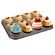 thumbnail image 2 of Bandeja para hornear cupcakes de acero al carbono de alta resistencia, molde para pasteles con forma de cupcakes en miniatura de 12 tazas, bandeja para hornear cupcakes antiadherente, molde para, 2 of 8