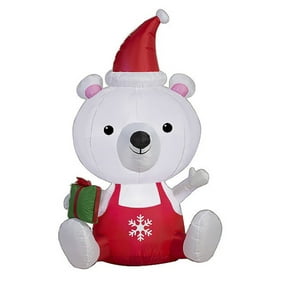 6 5 Animated Airblown Mixed Media Hugging Teddy Bear Giant Christmas Inflatable Walmart Com Walmart Com