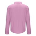 thumbnail image 7 of Asxite Men Plus Size Summer Tops Collared Long Sleeve Breathable Crinkle Texture Solid Button Down Shirts, 7 of 7