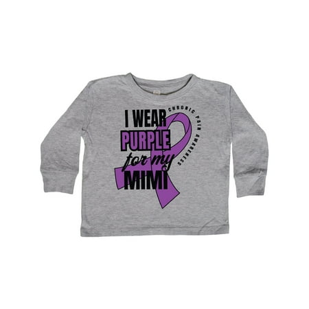 

Inktastic Chronic Pain I Wear Purple For My Mimi Gift Toddler Boy or Toddler Girl Long Sleeve T-Shirt