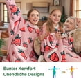 thumbnail image 4 of Cozy Comfort Wearable Blanket Hoodie with Sleeves - Sherpa Hooded Blanket Pink as Strawberry Gifts for Mom Women Girlfriend, Warm Blanket Sweatshirt Adult, 4 of 6